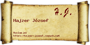Hajzer József névjegykártya